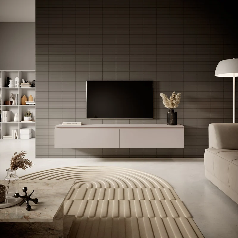 TV-Schrank Seney 175 cm Grau Beige