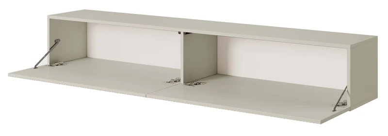 TV-Schrank Veldio mit gefräster Front 175 cm Grau-Beige, hängend