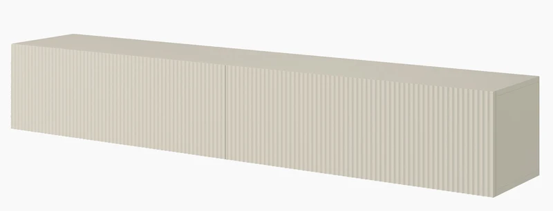 TV-Schrank Veldio mit gefräster Front 175 cm Grau-Beige, hängend