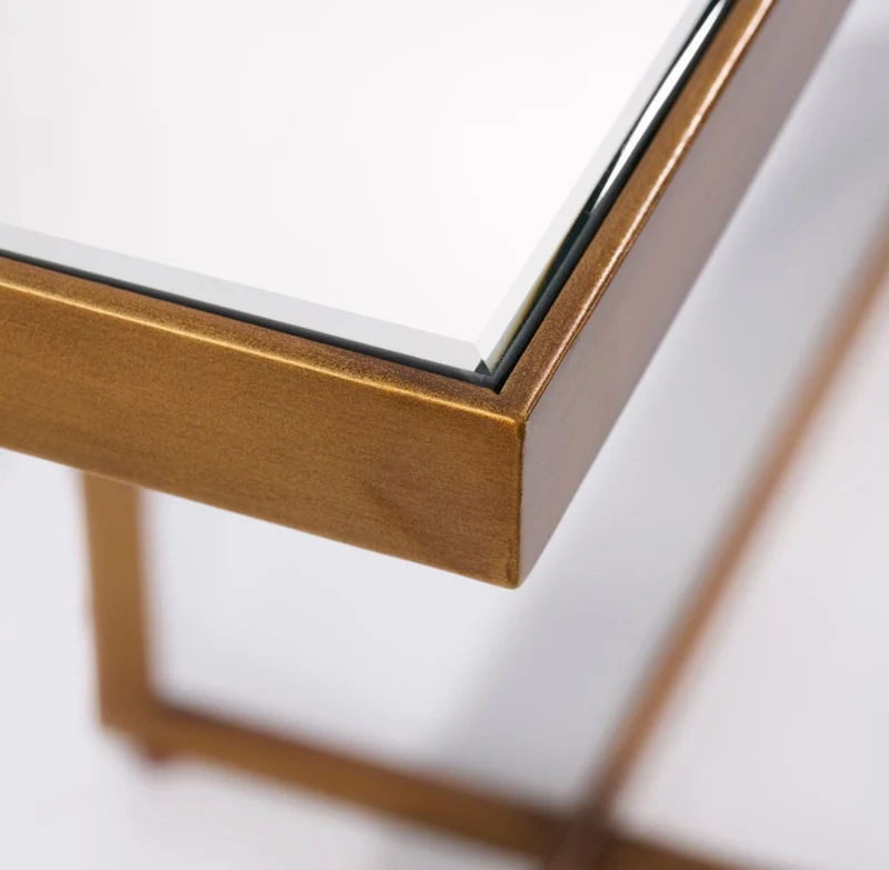 Casa Padrino Luxus Konsole Bronze 120 x 40 x H. 77 cm - Rechteckiger Metall Konsolentisch mit Spiegelglas - Wohnzimmer Möbel