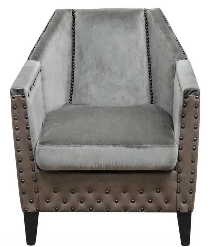 Casa Padrino Luxus Sessel Grau / Braun / Schwarz 61 x 71 x H. 69 cm - Hotel & Restaurant Möbel