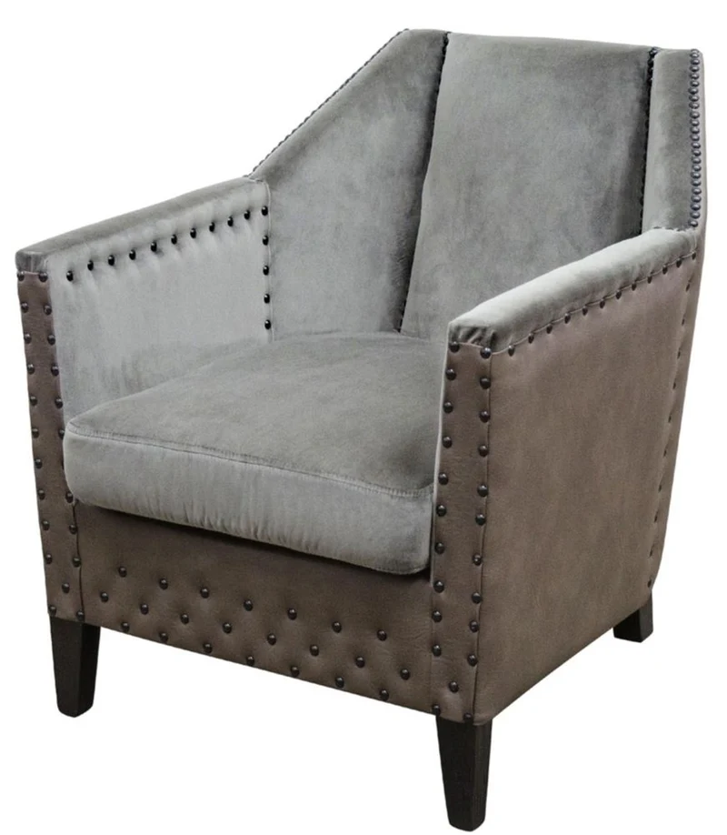 Casa Padrino Luxus Sessel Grau / Braun / Schwarz 61 x 71 x H. 69 cm - Hotel & Restaurant Möbel