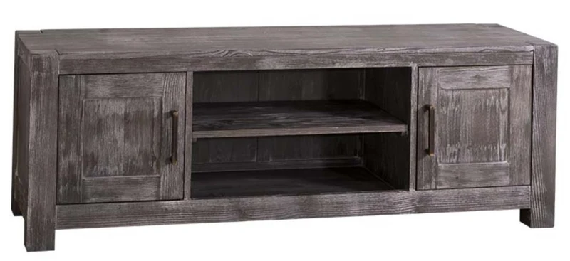 Casa Padrino Landhausstil Sideboard Schwarz 160 x 46 x H. 56 cm - Fernsehschrank aus Massivholz