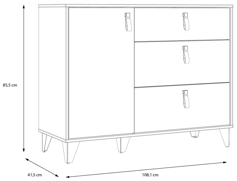 Kommode Sideboard LYA Optik: Mauvella / Cabezone Eiche, von Forte