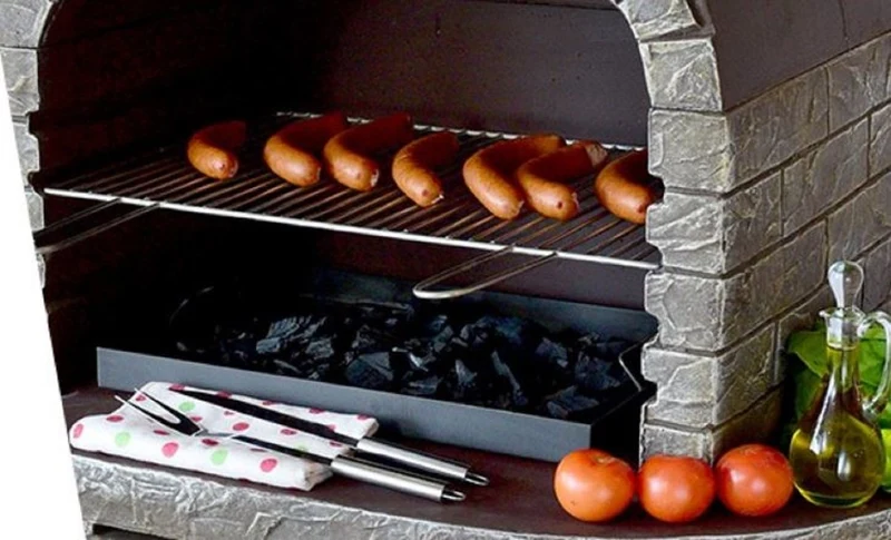 Casa Padrino Luxus Beton Gartengrill Grau / Braun 110 x 68 x H. 197 cm