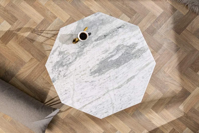 Exklusiver Couchtisch BIJOUX ca.70cm weiss Marmor