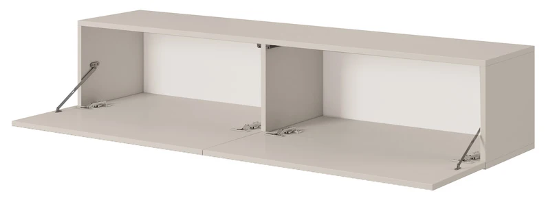 Hängender TV-Schrank Veldio mit gefräster Front 140 cm Grau-Beige