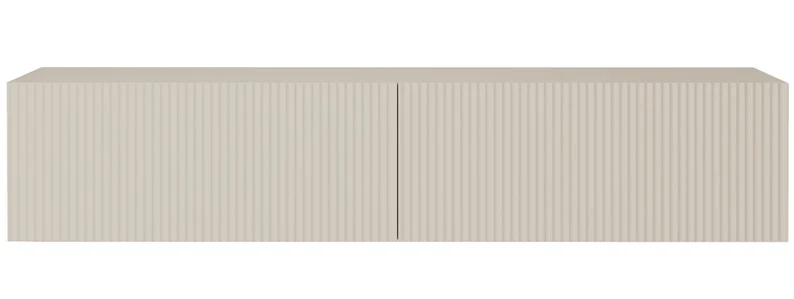 Hängender TV-Schrank Veldio mit gefräster Front 140 cm Grau-Beige