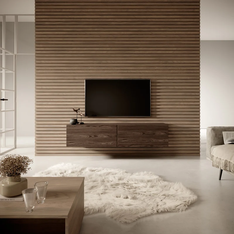 TV-Schrank Bisira 140 cm Nussbaum