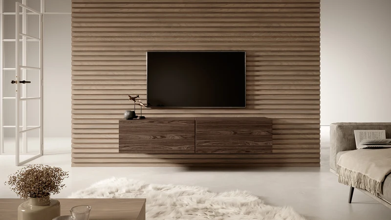 TV-Schrank Bisira 140 cm Nussbaum