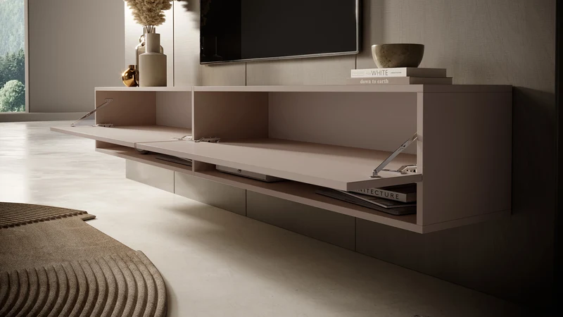 TV-Schrank Mirrgo 200 cm Grau-Beige