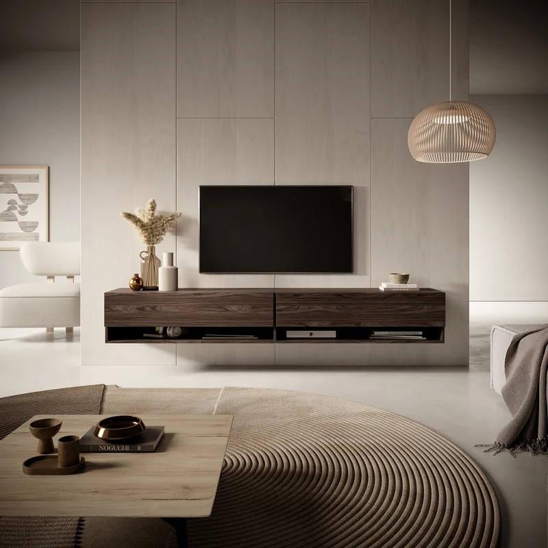 TV-Schrank Mirrgo 200 cm Nussbaum