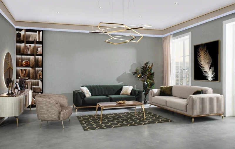 Casa Padrino Luxus Art Deco Wohnzimmer Sessel Braun / Grau / Gold 85 x 90 x H. 100 cm - Wohnzimmer Möbel - Art Deco Möbel