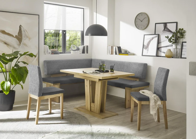 Eckbank Eckbankgruppe MANZANO 157x197 cm - Tisch Varese Artisan Eiche