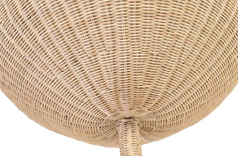 Casa Padrino Luxus Designer Stehleuchte Naturfarben Ø 70 x H. 177 cm - Runde Rattan Stehlampe - Wohnzimmer Stehleuchte - Luxus Leuchten - Luxus Stehleuchten
