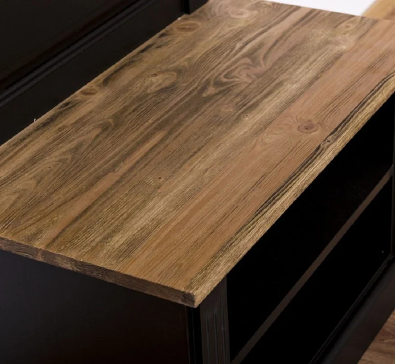Casa Padrino Landhausstil Massivholz Garderobenschrank Schwarz / Braun 79 x 41 x H. 210 cm - Wand Garderobe - Flur Schrank - Flurmöbel - Garderobenmöbel - Landhausstil Möbel