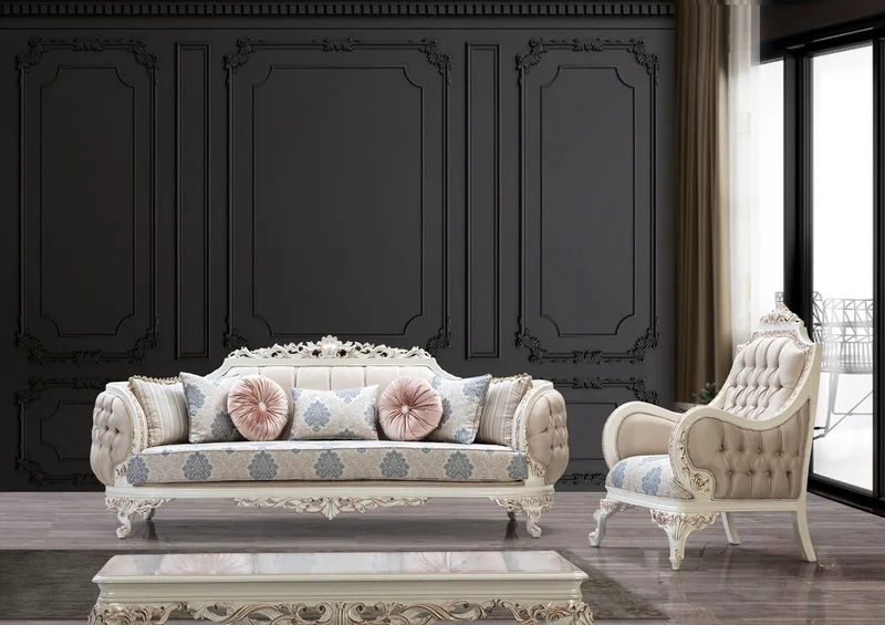Casa Padrino Luxus Barock Couchtisch Cremeweiß / Kupfer - Rechteckiger Barockstil Wohnzimmertisch - Barockstil Wohnzimmer Möbel - Barock Möbel - Luxus Möbel im Barockstil