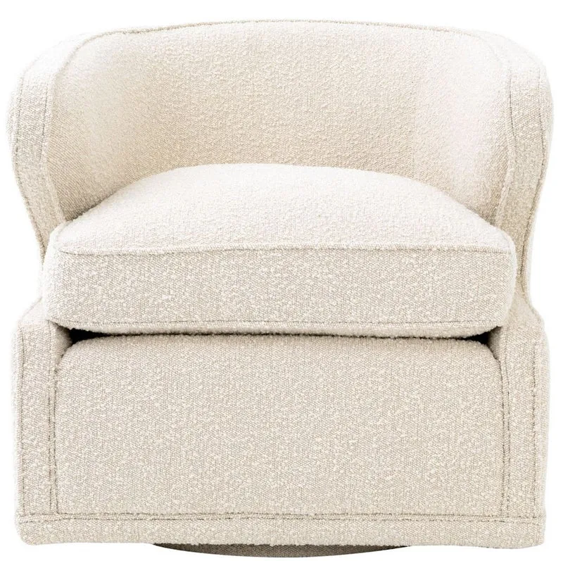 Casa Padrino Luxus Drehsessel Cremefarben 75 x 80 x H. 73 cm - Wohnzimmer Sessel - Luxus Qualität
