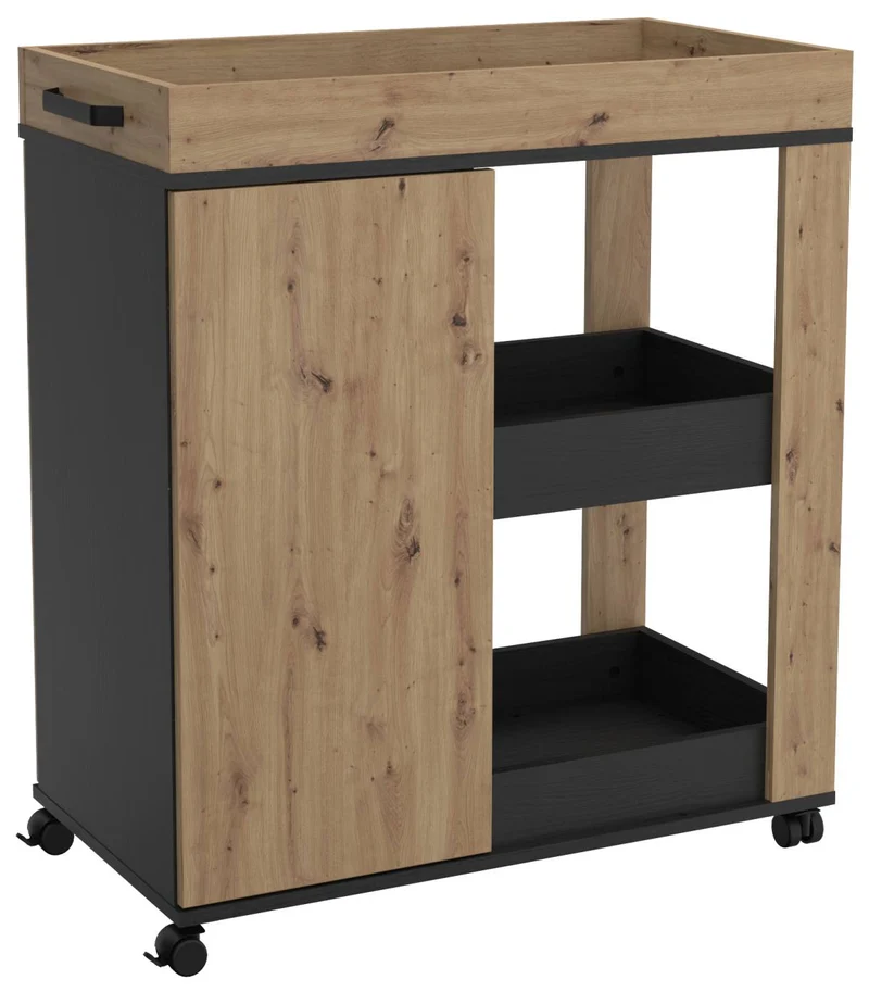 Servierwagen HOME BAR 204 Optik: Artisan Eiche Schwarzeiche, von Forte