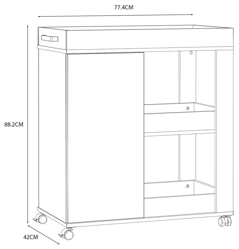 Servierwagen HOME BAR 204 Optik: Artisan Eiche Schwarzeiche, von Forte