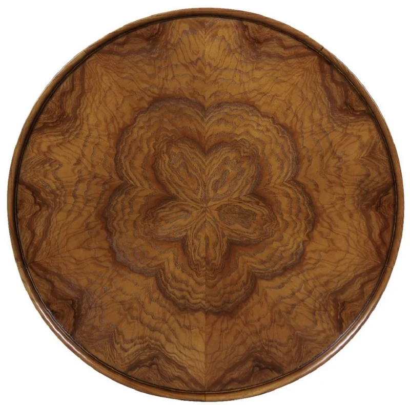 Casa Padrino Luxus Barock Beistelltisch Braun Ø 61 x H. 51 cm - Runder Massivholz Tisch - Wohnzimmer Möbel im Barockstil