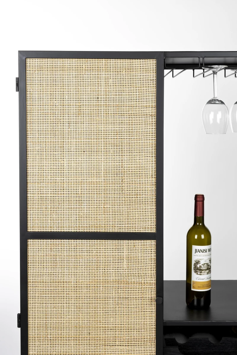 Weinschrank Weinregal GUUJI HIGH mit Rattantüre