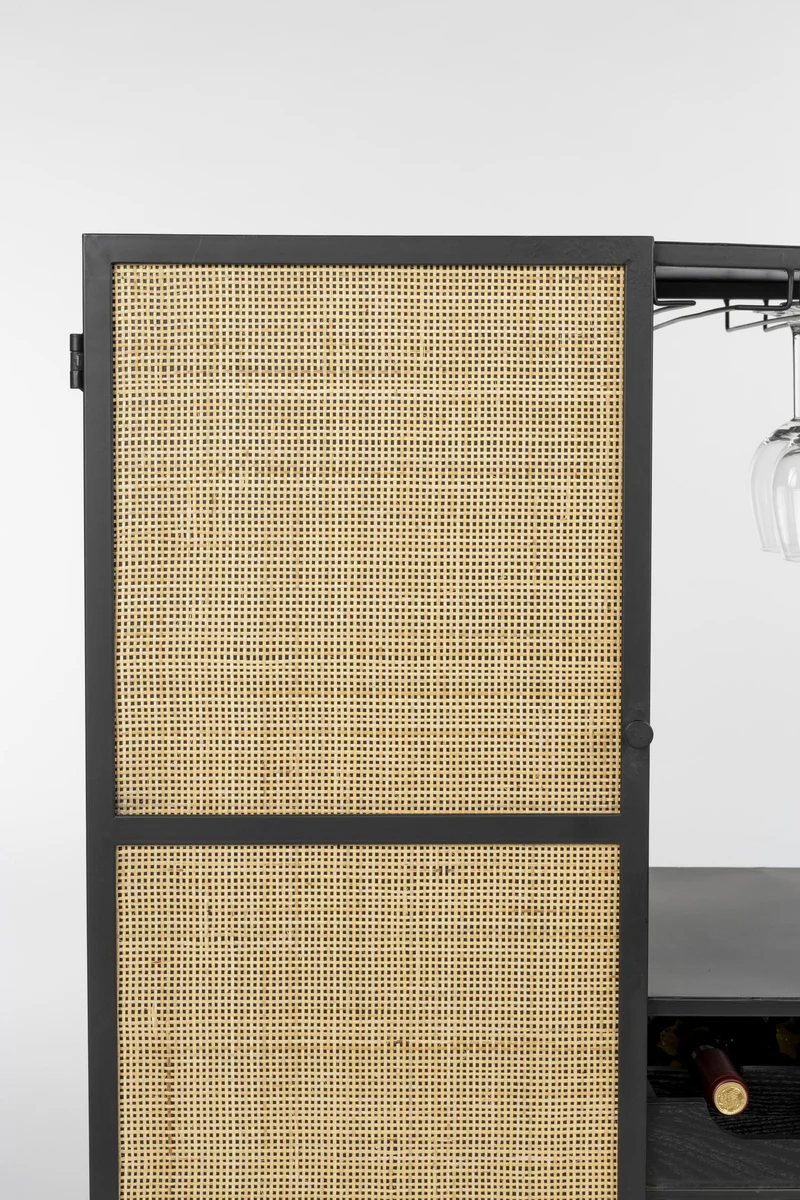 Weinschrank Weinregal GUUJI LOW mit Rattantüre