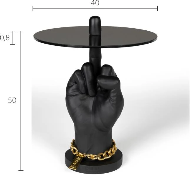Beistelltisch Mittelfinger FOTHER MUCKER BLACK von BOLD Monkey