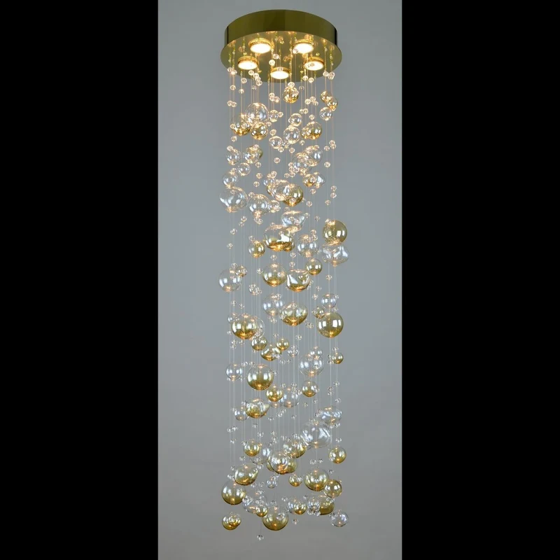 Casa Padrino Luxus Kristall Kronleuchter Gold Ø 30 x H. 120 cm - Prunkvolle Messing Kronleuchter mit böhmischem Kristallglas - Barock Möbel - Edel & Prunkvoll