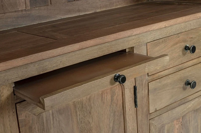 Casa Padrino Landhausstil Schrank mit Leiter Braun 143,5 x 40,6 x H. 233,7 cm - Bücherschrank - Regalschrank - Wohnzimmerschrank - Büroschrank - Landhausstil Möbel
