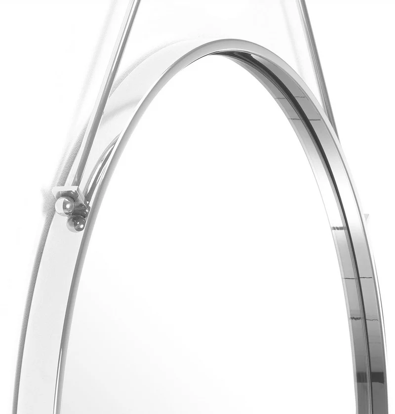 Casa Padrino Luxus Edelstahl Wandspiegel Silber Ø 65 x 3 x H. 97 cm - Garderoben Spiegel - Wohnzimmer Spiegel - Schlafzimmer Spiegel - Luxus Kollektion