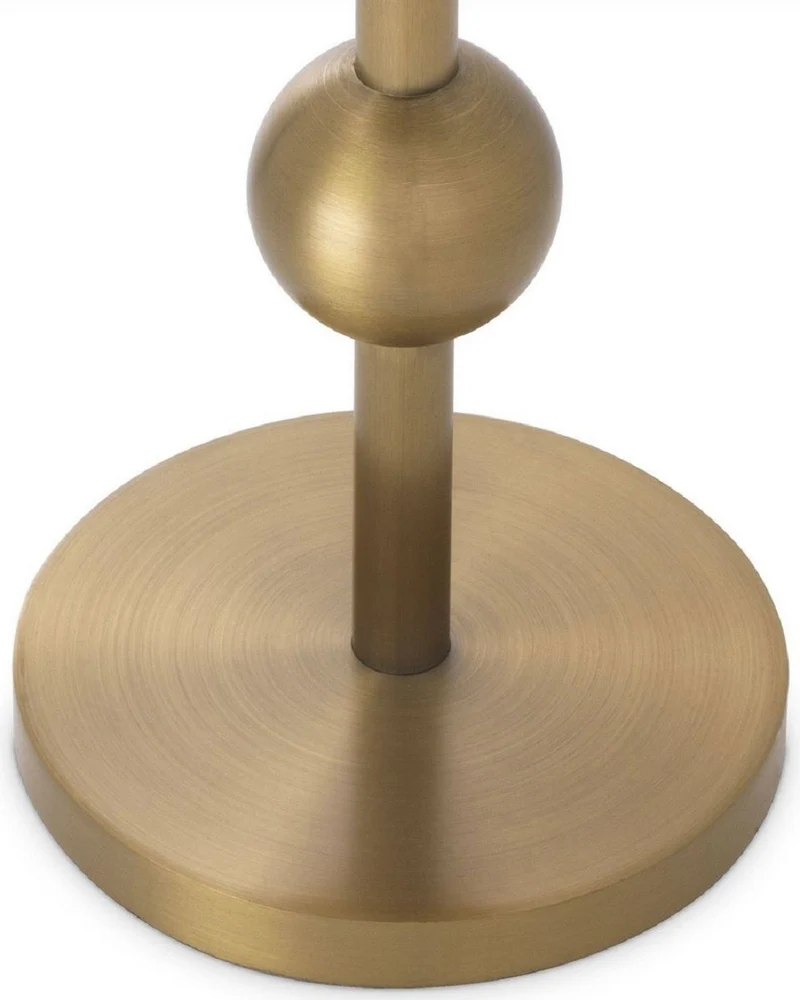 Casa Padrino Luxus Beistelltisch Messingfarben Ø 26 x H. 45,5 cm - Runder Edelstahl Tisch mit Spiegelglas - Luxus Wohnzimmer Möbel
