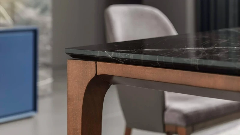 Casa Padrino Luxus Designer Esstisch mit Glasplatte in Halb Edelstein Optik - High Class Esszimmer Tisch