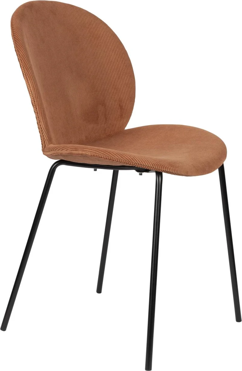Esszimmerstuhl BONNET TERRA COTTA von ZUIVER mit trendigen Cordstoff