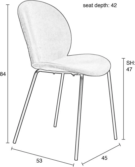 Esszimmerstuhl BONNET OCKER von ZUIVER mit trendigen Cordstoff