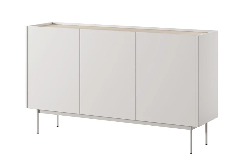 Drehtür-Kommode Color 144 cm Kaschmir / Eiche Linea