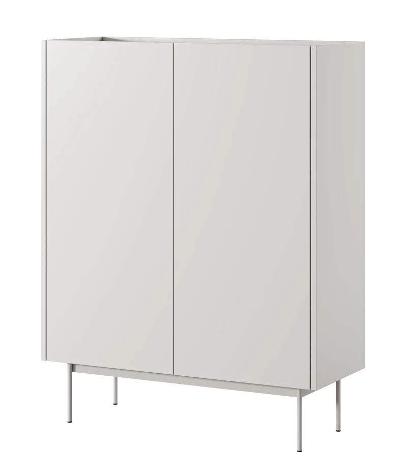 Hohe Kommode Color 97 cm, zweitürig, Kaschmir / Eiche Linea