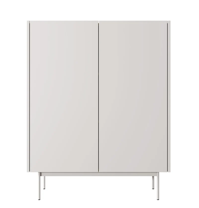 Hohe Kommode Color 97 cm, zweitürig, Kaschmir / Eiche Linea