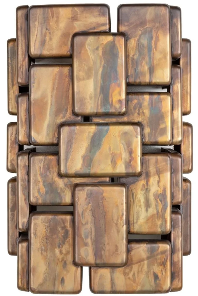 Casa Padrino Designer Wandleuchte oxidiertes Messing 25 x 21 x H. 36 cm - Luxus Kollektion