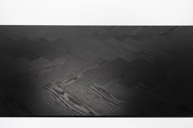 Esstisch FABIO BLACK Eiche Fischgrätmuster furniert 160 x 80 cm