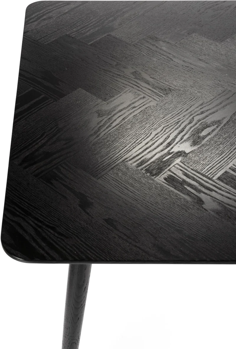 Esstisch FABIO BLACK Eiche Fischgrätmuster furniert 160 x 80 cm