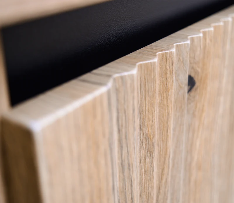 Hängeschrank Osaka mit geriffelter Front, 46 cm, Eiche Evoke