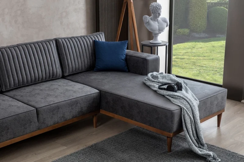 Casa Padrino Luxus Ecksofa Grau / Braun 265 x 180 x H. 70 cm - Elegantes Wohnzimmer Sofa - Luxus Möbel