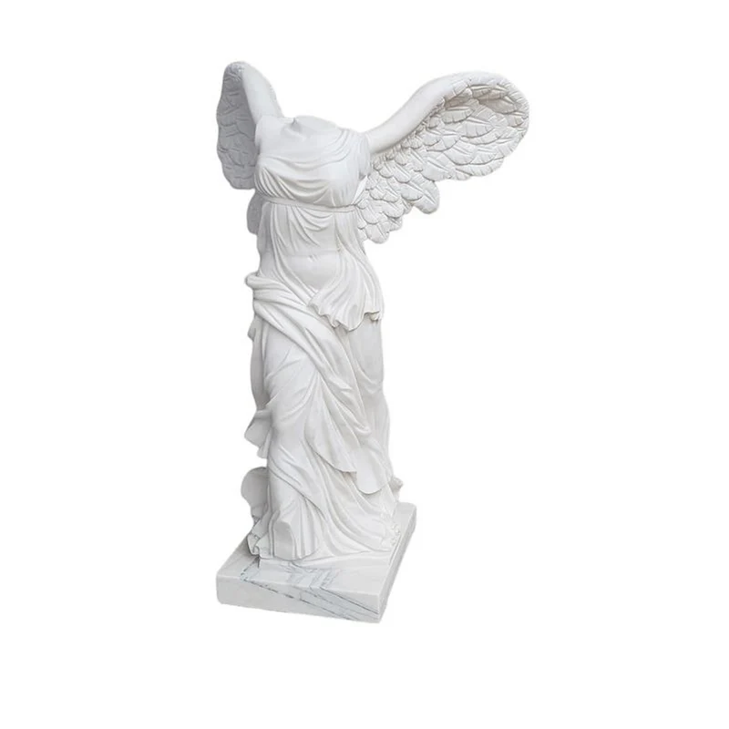 Casa Padrino Luxus Marmor Skulptur Siegesgöttin von Samothrake Weiß H. 155 cm - Handgefertigte Marmorfigur - Große Deko Skulptur