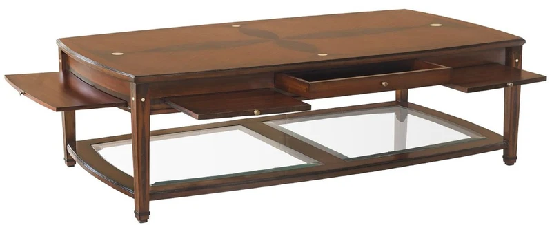 Casa Padrino Luxus Art Deco Couchtisch Braun 150 x 84 x H. 45 cm - Rechteckiger Massivholz Wohnzimmertisch - Wohnzimmer Möbel - Luxus Art Deco Möbel