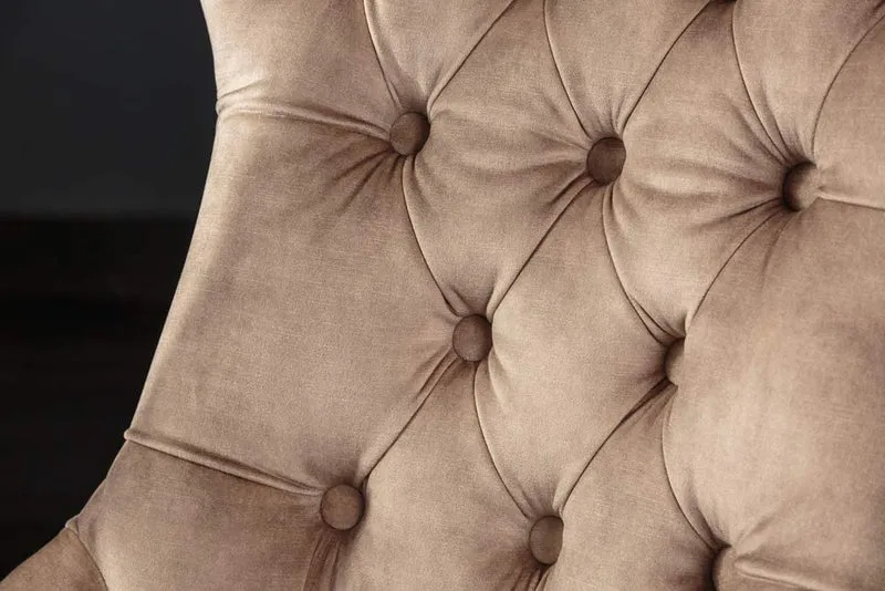 Edler Stuhl MODAN light-brown Samt mit Komfortgriff