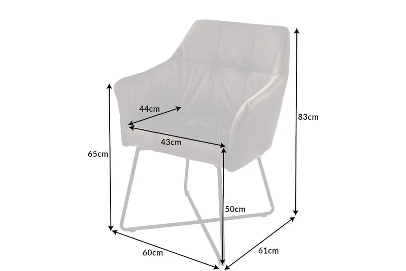 Moderner Samt Stuhl ZIRA taube braun mit Armlehne