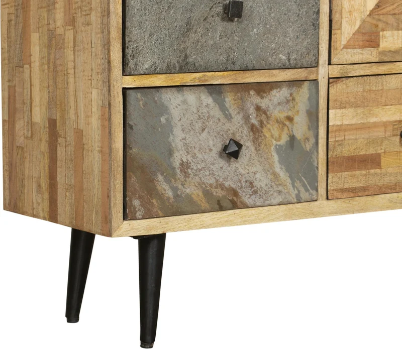 Sideboard Anrichte YAMUNA - recyceltes Holz Mango, Akazie, Teak