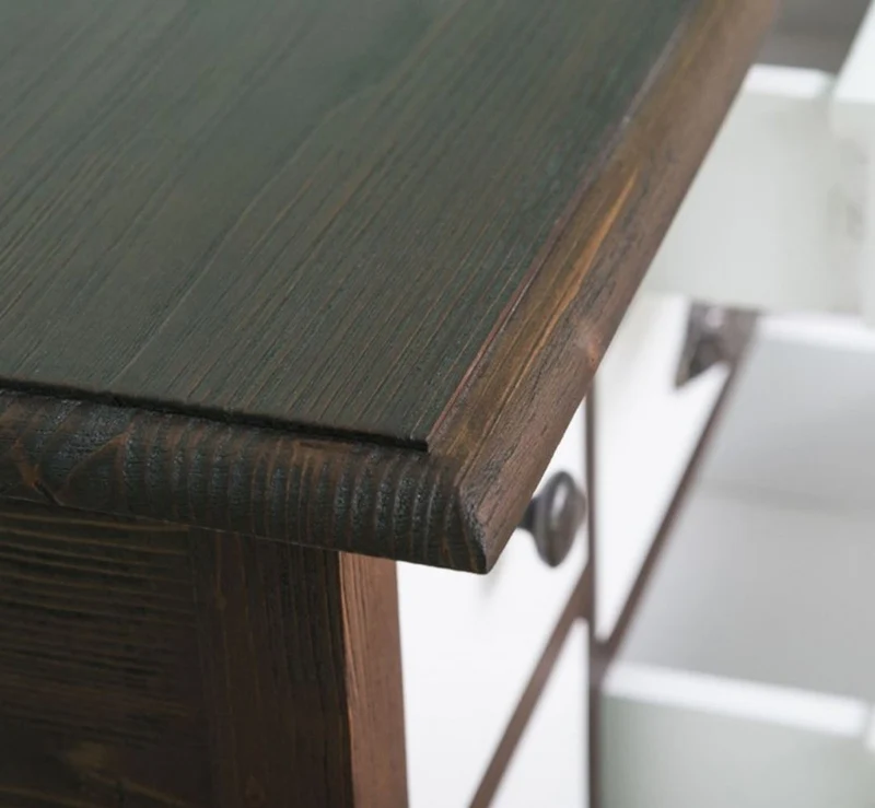 Casa Padrino Landhausstil Massivholz Kommode mit 7 Schubladen Dunkelbraun / Weiß 80 x 40 x H. 82 cm - Landhausstil Möbel