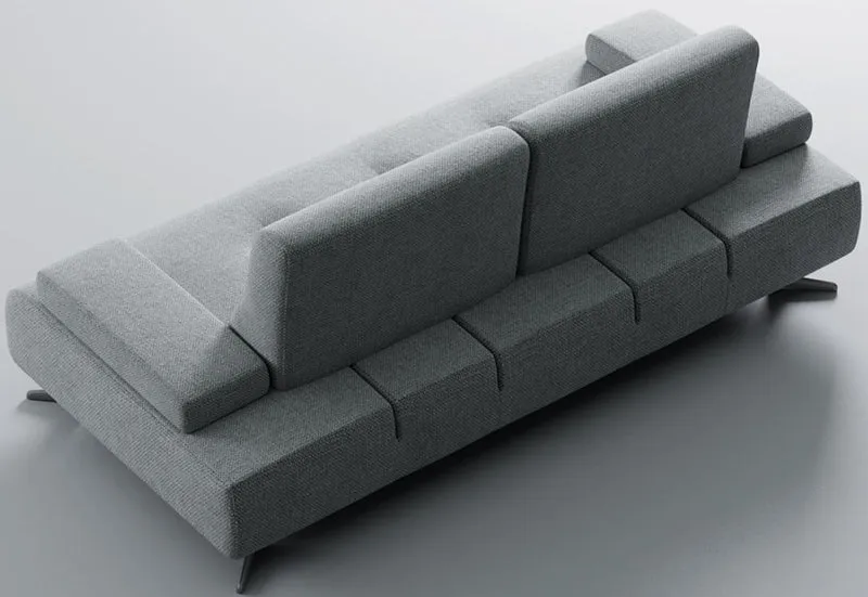 Casa Padrino Luxus Sofa mit verstellbaren Rückenlehnen Grau - Verschiedene Größen - Modernes Wohnzimmer Sofa - Luxus Möbel